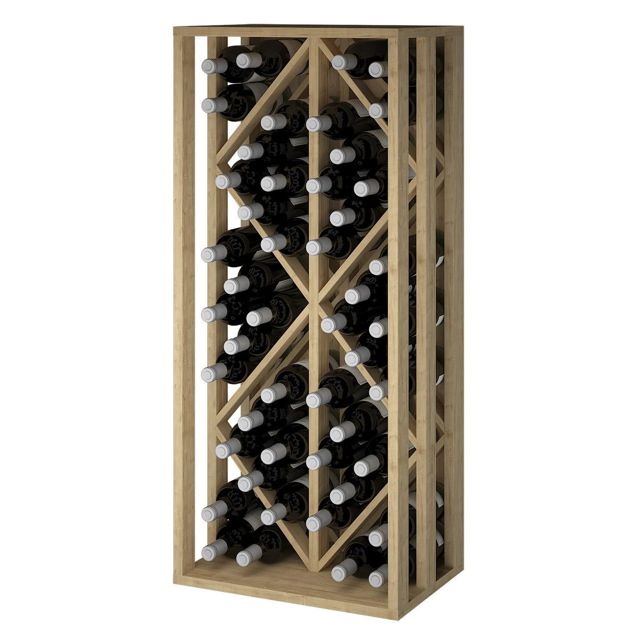 Weinregal aus Kiefernholz mit Rauten für 48 Flaschen, Expovinalia Godello EX2532