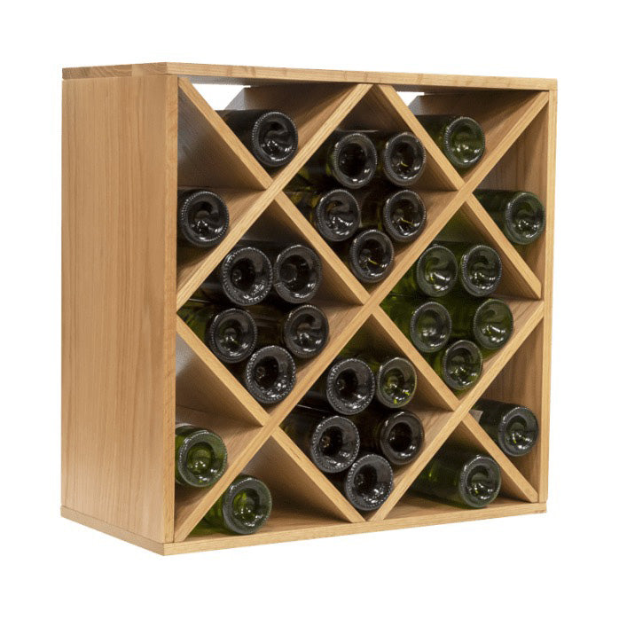 mQuvée wine rack 60x60x30 cm – 28 bottles, solid oak, modular