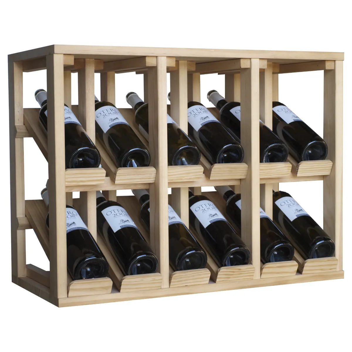 Wine rack for 12 bottles Expovinalia Villafranca Godello 2193 – Pine with light oak finish – EX2193