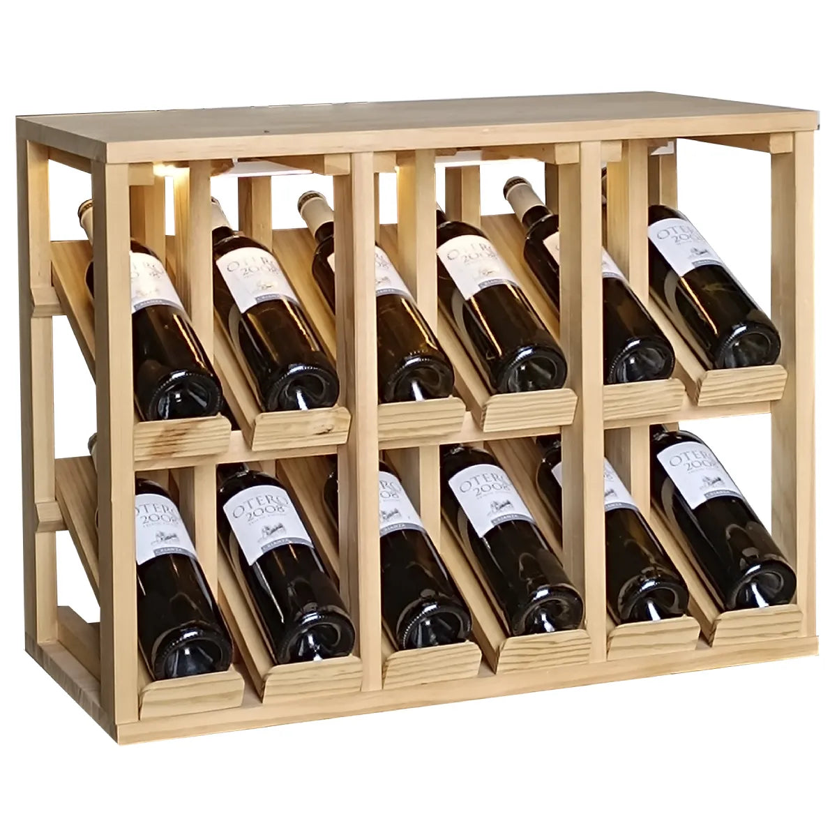 Wine rack for 12 bottles Expovinalia Villafranca Godello 2194 – Pine with light oak finish – EX2194