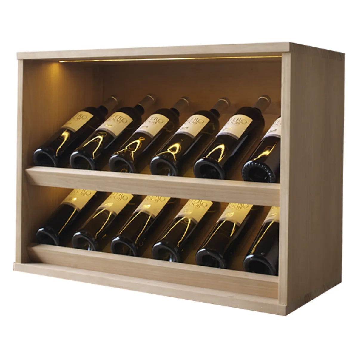 Wine rack for 12 bottles Expovinalia Villafranca Godello 2294 – Pine with light oak finish – EX2294
