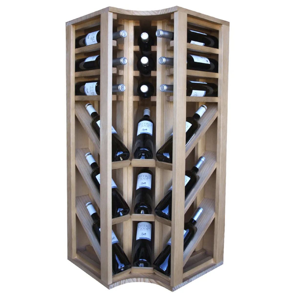 Wine rack for 18 bottles Expovinalia Villafranca Godello 2095 – Pine with light oak finish – EX2095