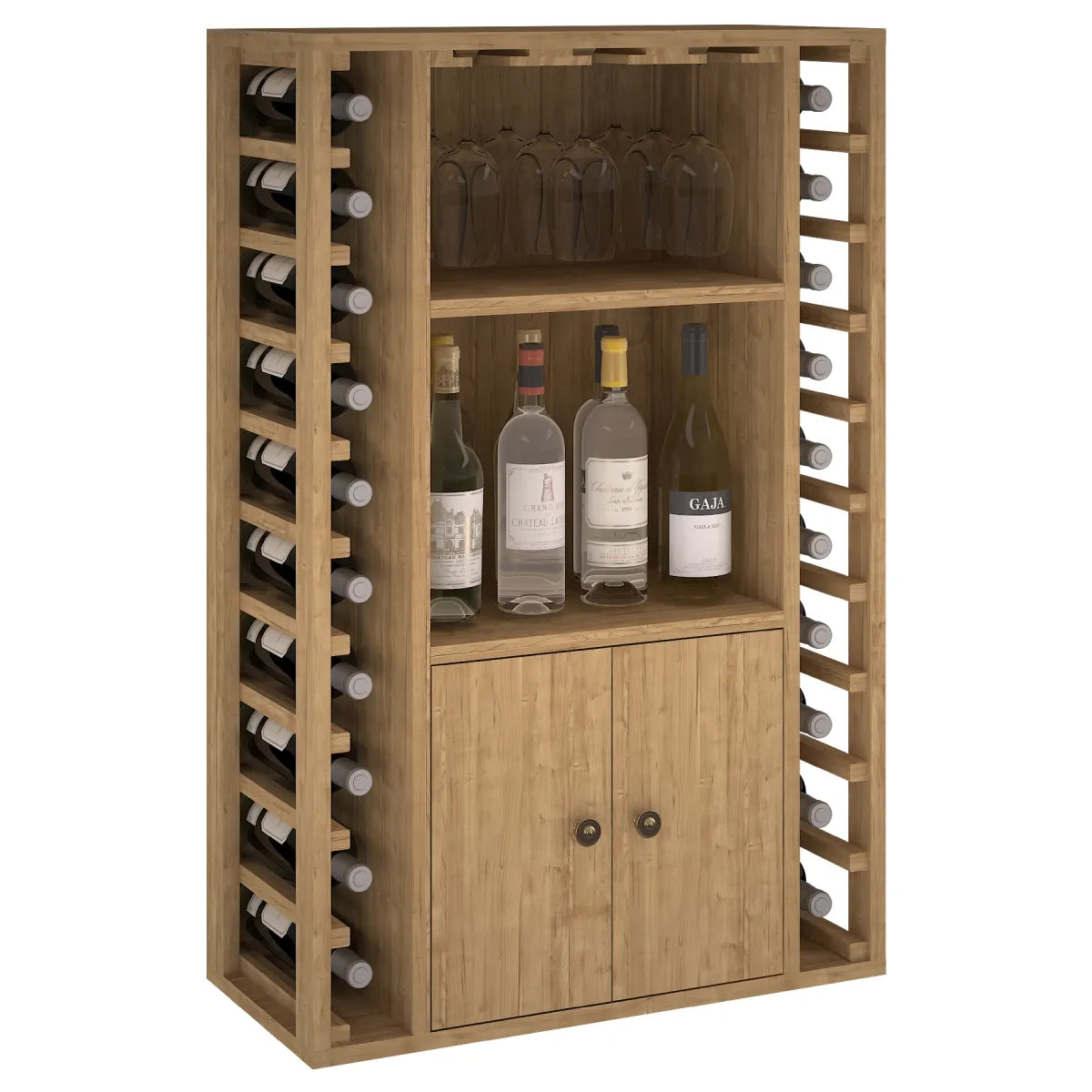 Wine rack for 20 bottles Expovinalia Corullón Godello 2521 – Pine with light oak finish – EX2521