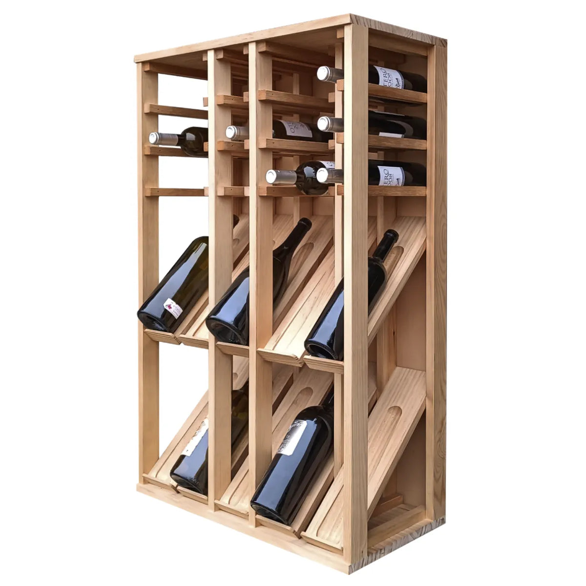 Wine rack for 25 magnum bottles Expovinalia Villafranca Godello 2096 – Pine with light oak finish – EX2096