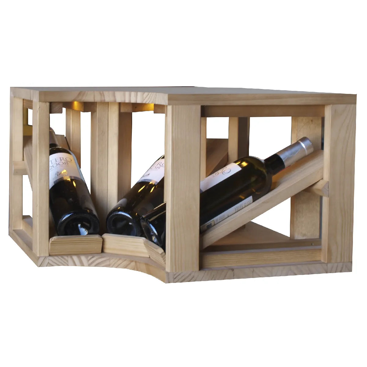 Wine rack for 3 bottles Expovinalia Villafranca Godello 2196 – Pine with light oak finish – EX2196