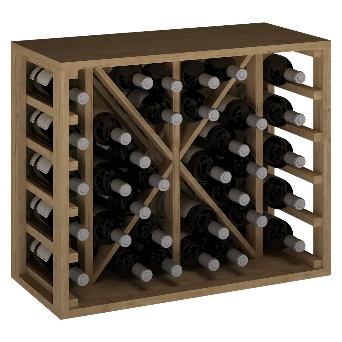 Wine rack for 34 bottles Expovinalia Toral Godello 2531 – Pine with light oak finish – EX2531
