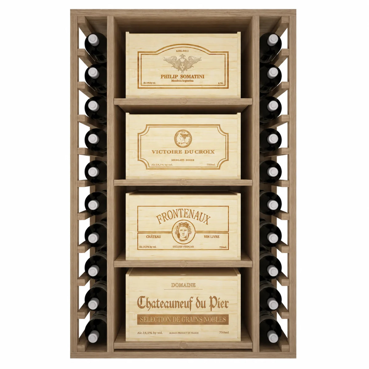 Wine rack for 44 bottles Expovinalia Arganza Godello 2547 – Natural oak – ER2547