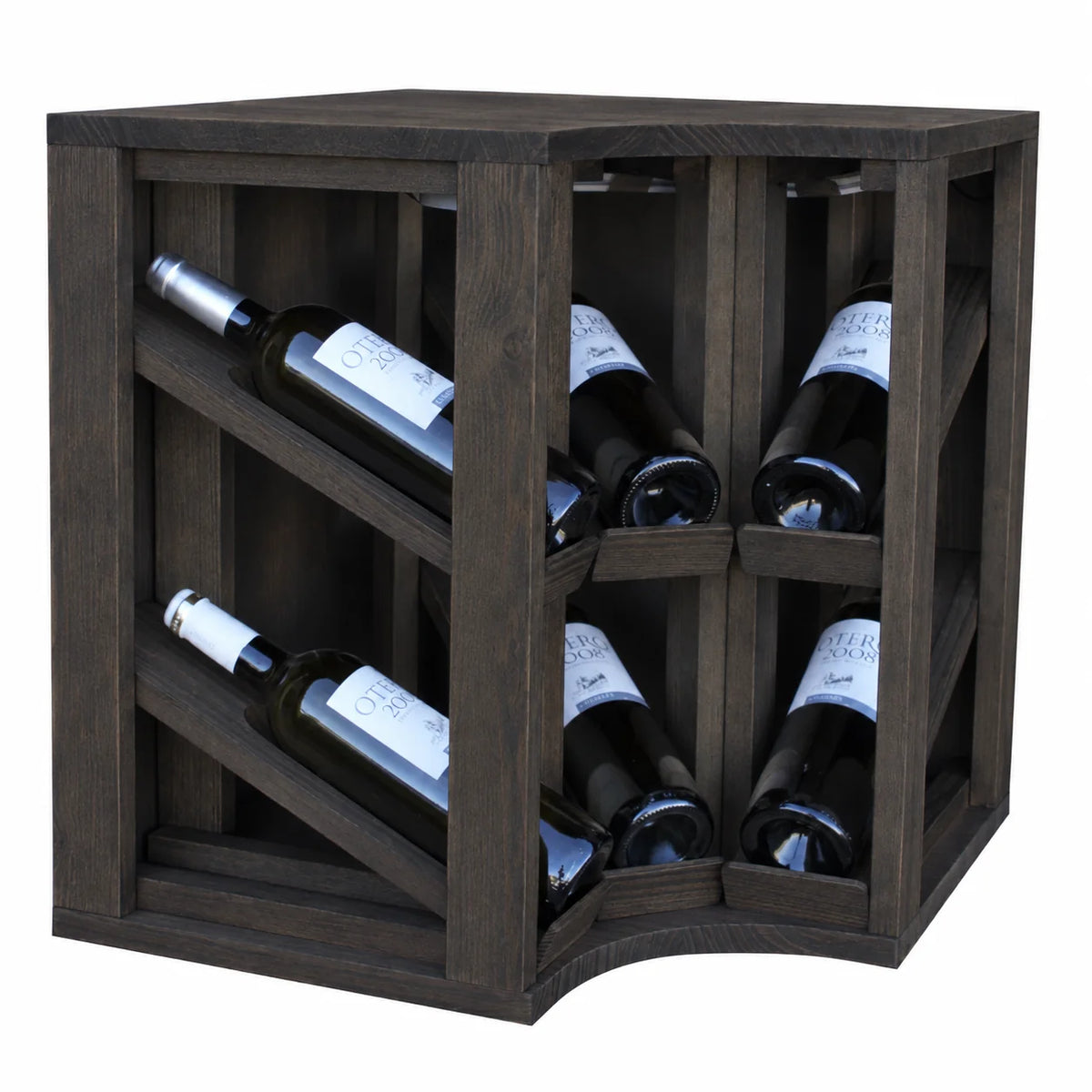 Weinregal für 6 Flaschen Expovinalia Godello 2197 – Kiefer schwarz – BX2197