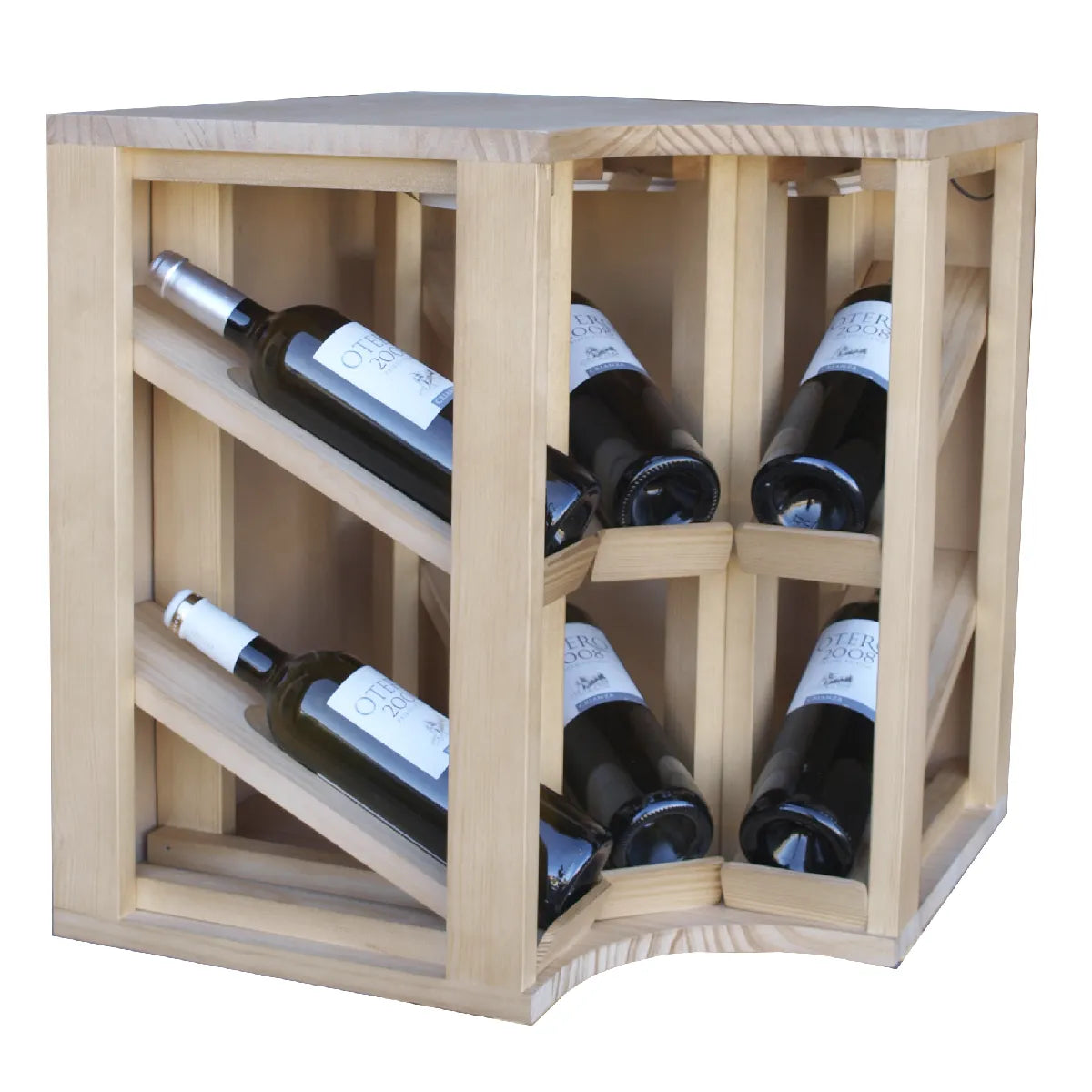Weinregal für 6 Flaschen Expovinalia Godello 2197 – Kiefer in heller Eichenoptik – EX2197