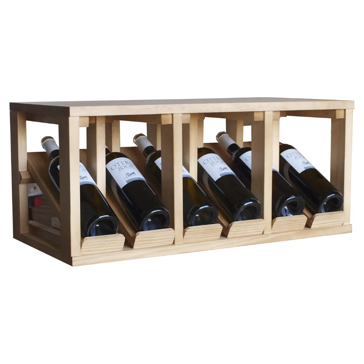 Wine rack for 6 bottles Expovinalia Villafranca Godello 2191 – Pine with light oak finish – EX2191