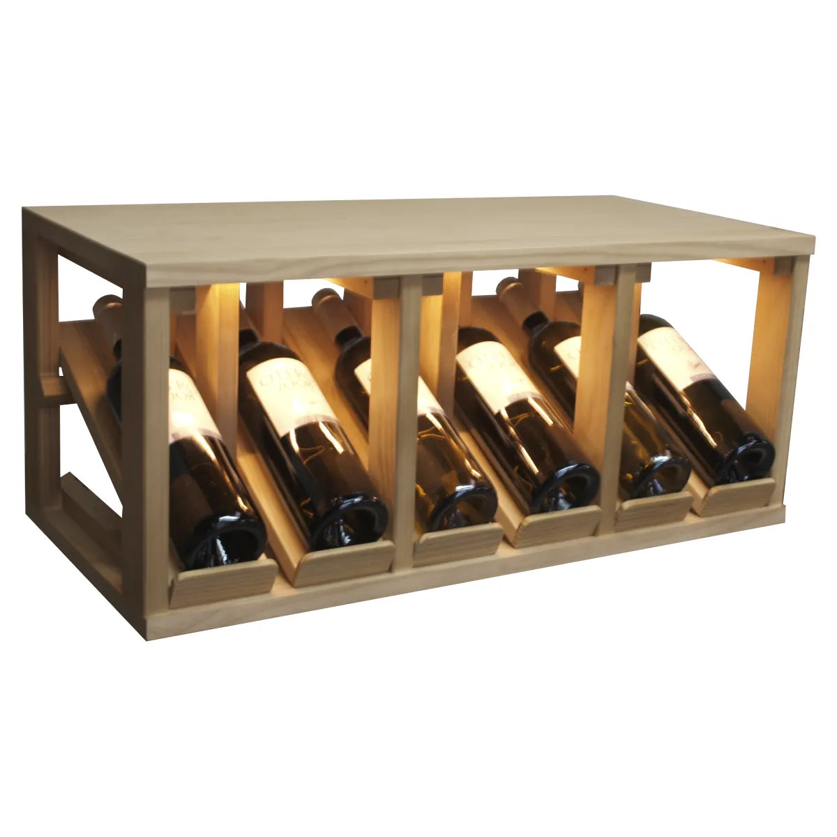 Wine rack for 6 bottles Expovinalia Villafranca Godello 2192 – Pine with light oak finish – EX2192