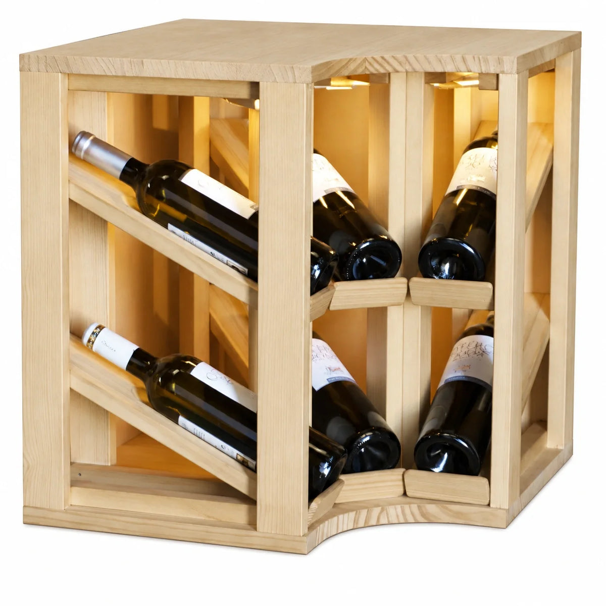 Wine rack for 6 bottles Expovinalia Villafranca Godello 2198 – Pine with light oak finish – EX2198