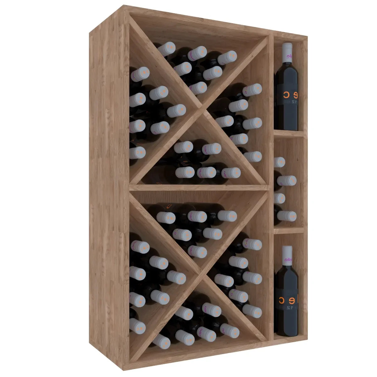 Wine rack for 66 bottles Expovinalia Corullón 2 Godello 2537 – Pine with light oak finish – EX2537