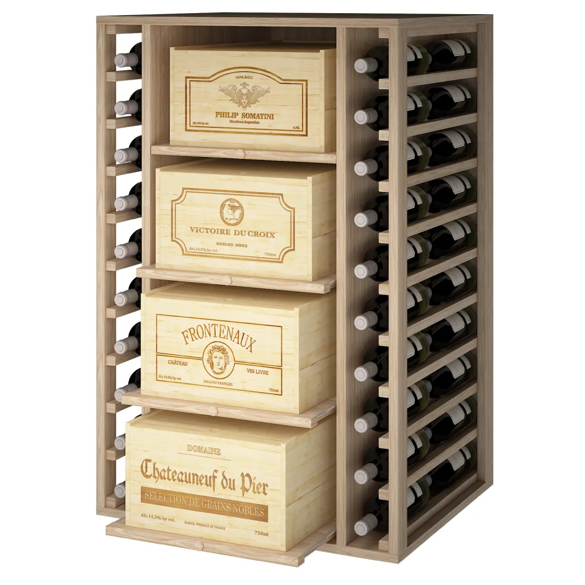 Wine rack for 68 bottles Expovinalia Arganza Godello 2546 – Natural oak – ER2546