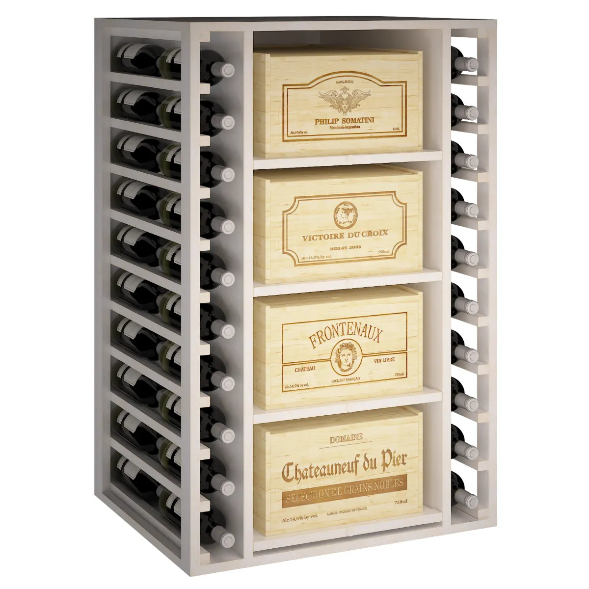 Wine rack for 68 bottles Expovinalia Arganza Godello 2546 – White pine – EW2546
