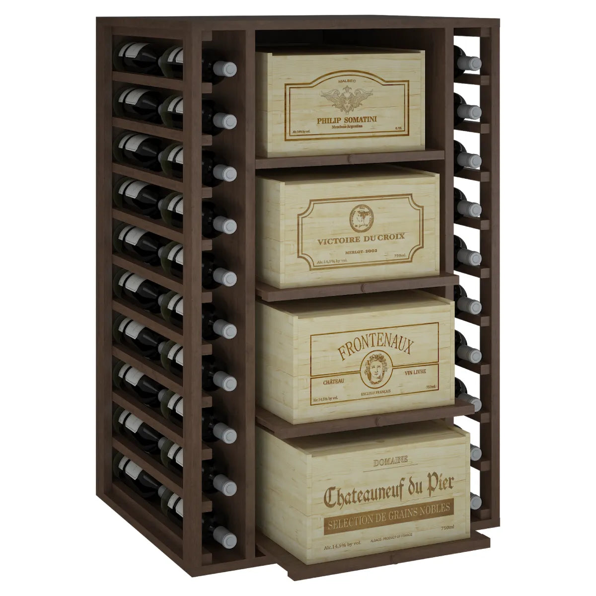 Wine rack for 68 bottles Expovinalia Arganza Godello 2546 – Dark pine – HX2546