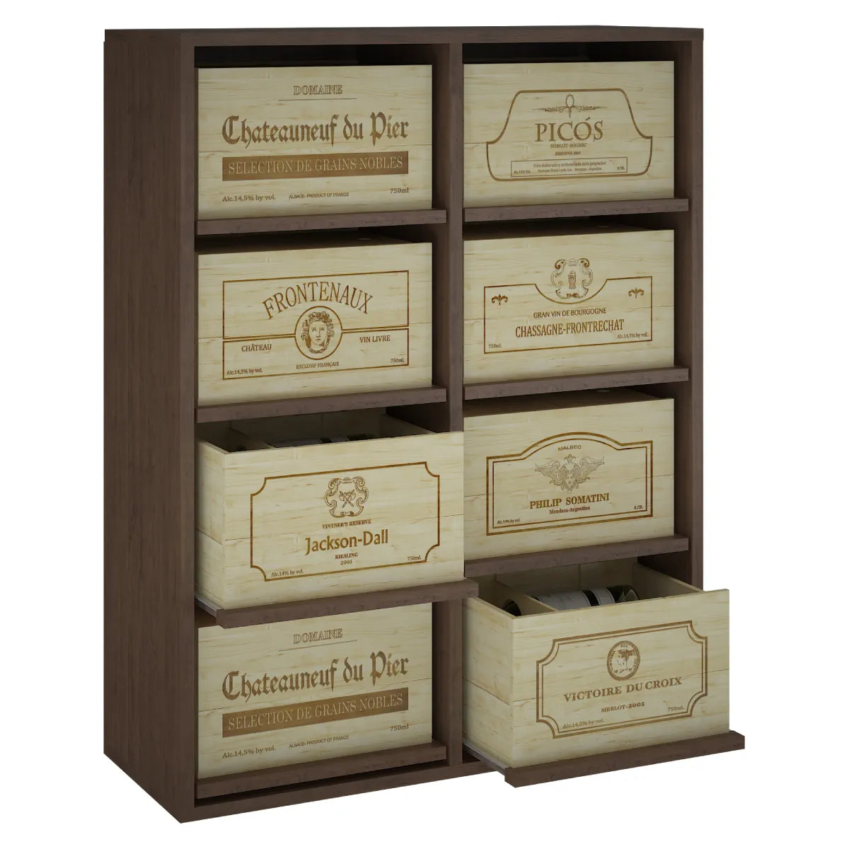 Wine rack for 8 cases of 12 bottles Expovinalia Arganza Godello 2545 – Dark pine – HX2545