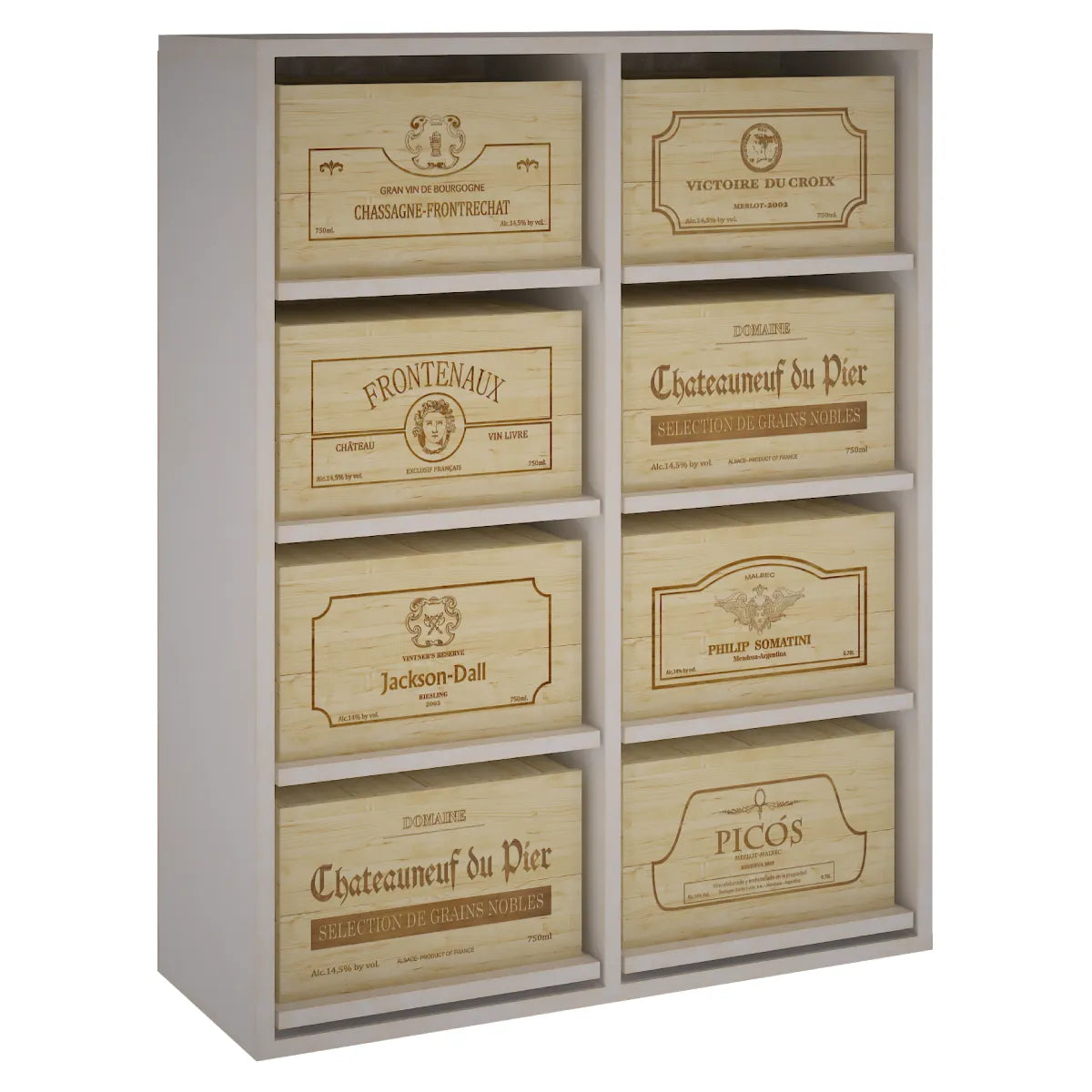 Wine rack for 8 cases of 6 bottles Expovinalia Arganza Godello 2541 – White pine – EW2541