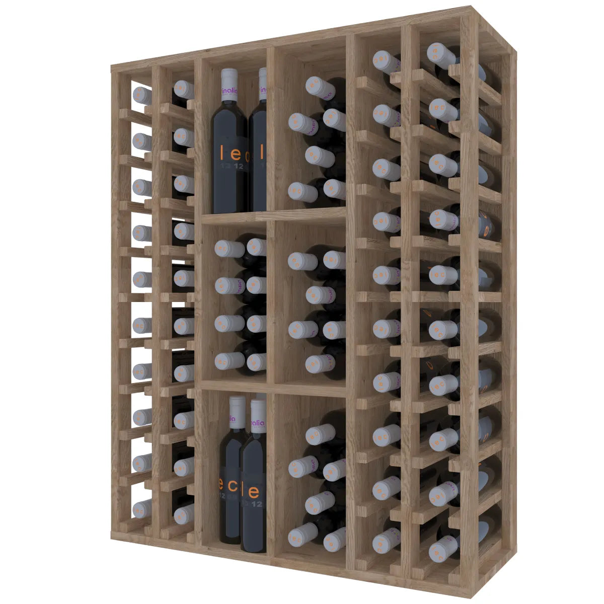Wine rack for 88 bottles Expovinalia Pitanza Godello 2528 – Pine with light oak finish – EX2528