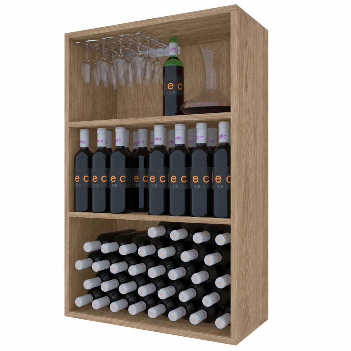 Wine rack for 96 bottles Expovinalia Corullón Godello 2523 – Natural oak – ER2523