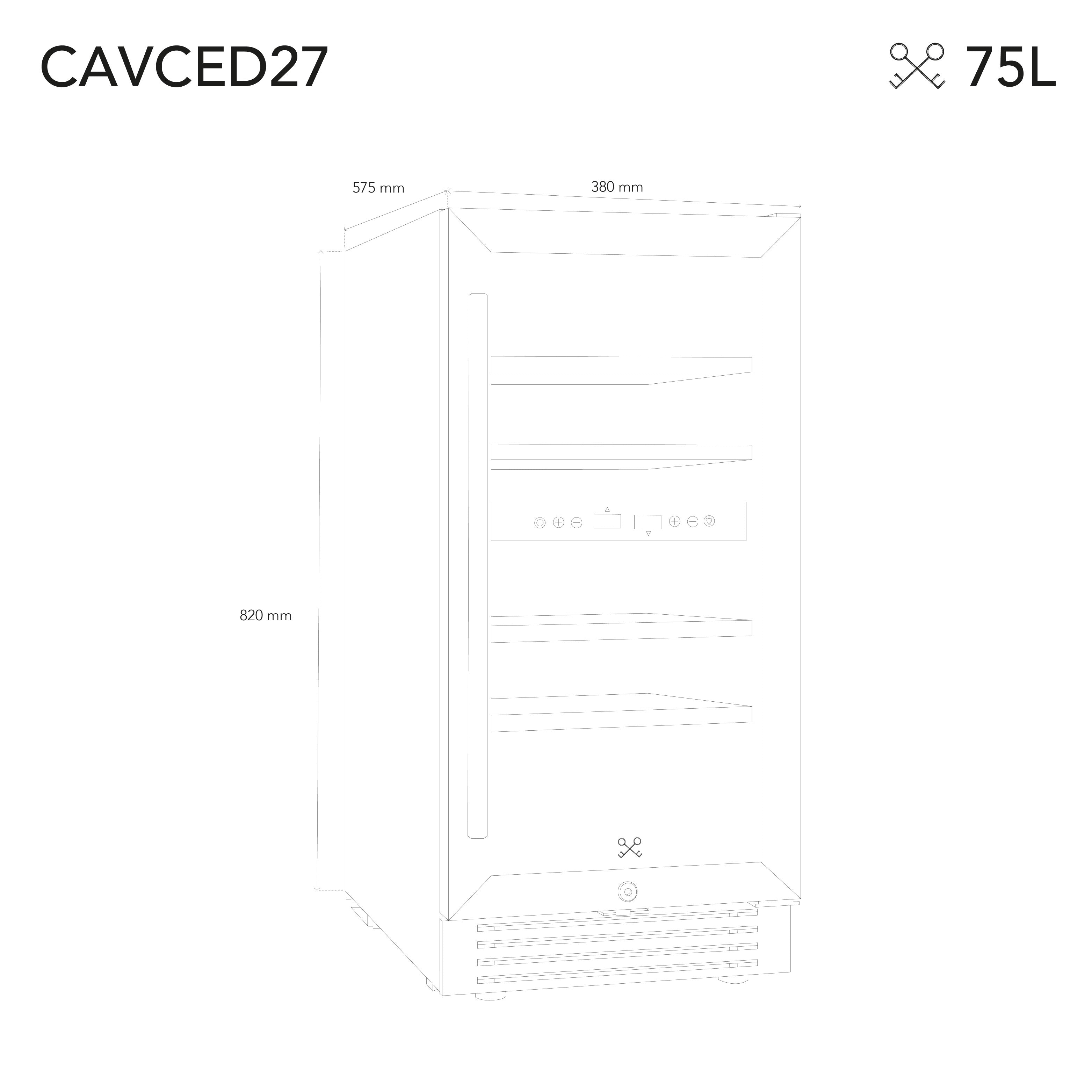 Weinkühlschrank 27 Flaschen CAVCED27