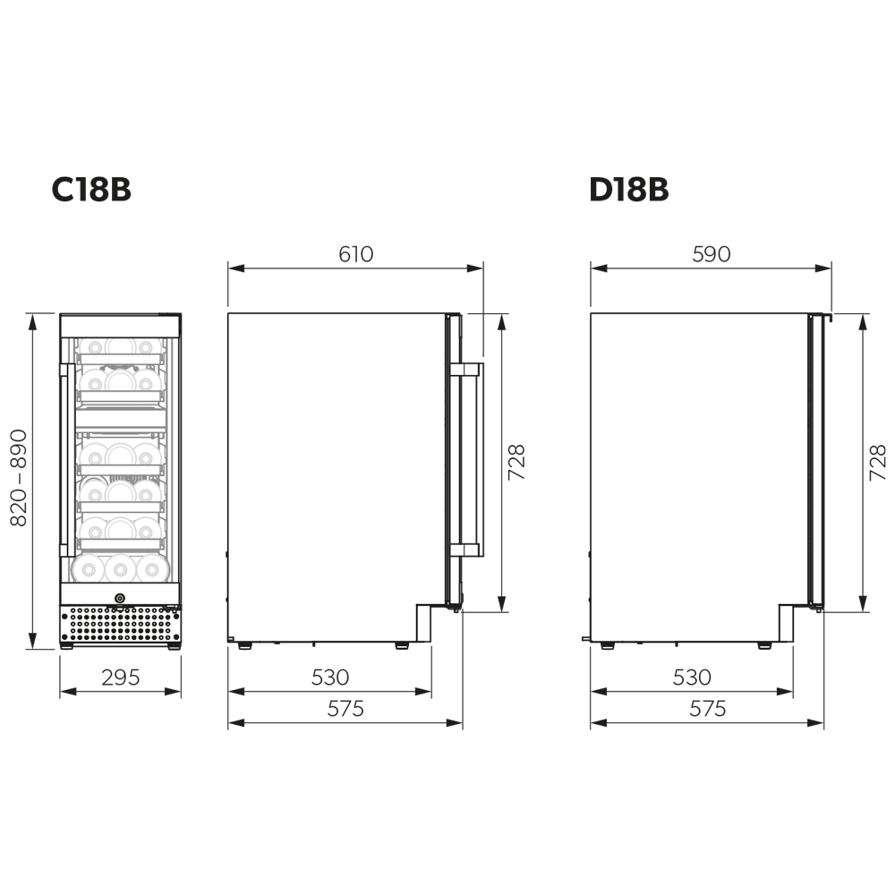Weinkühlschrank Dometic 18 Flaschen C18B