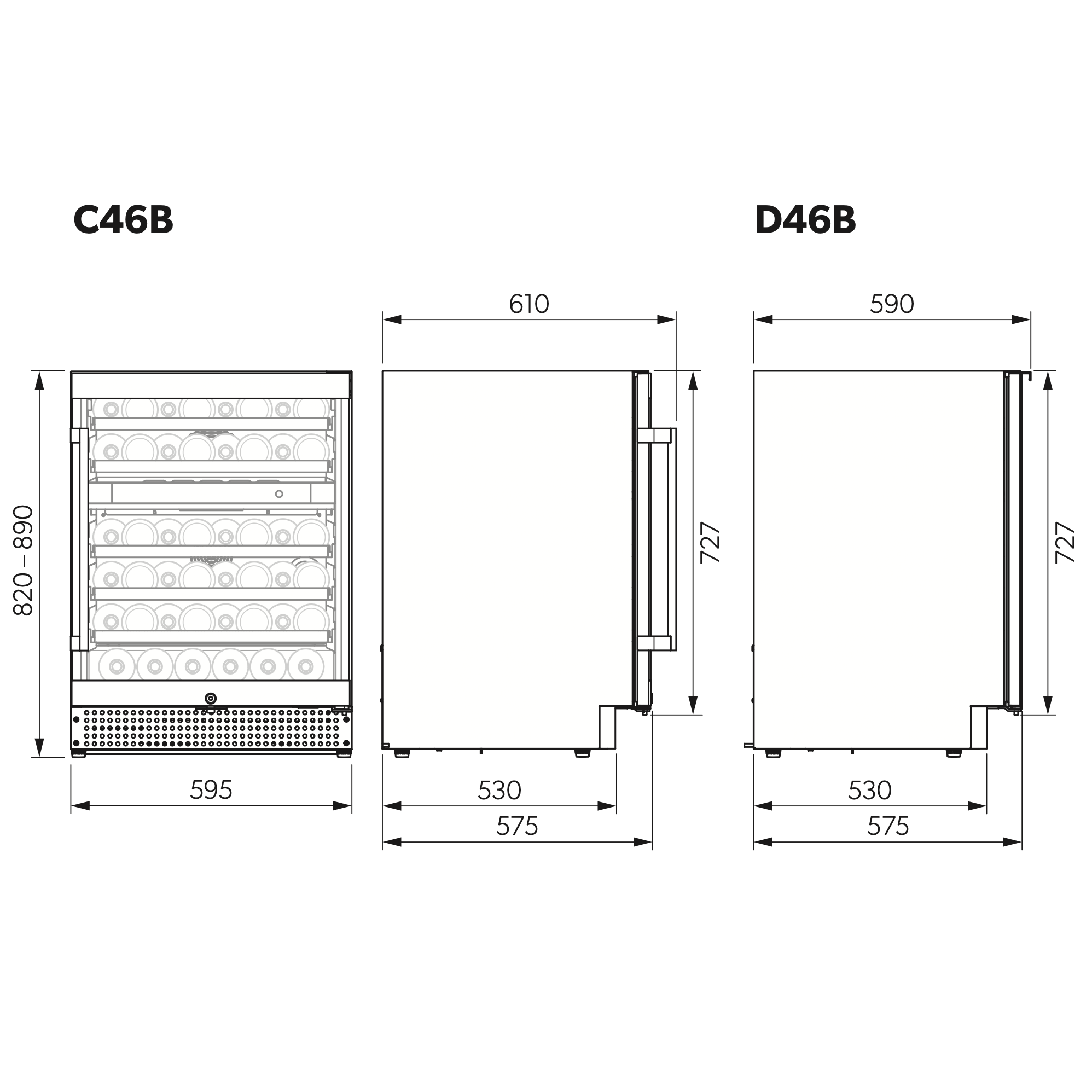 Weinkühlschrank Dometic 46 Flaschen C46B